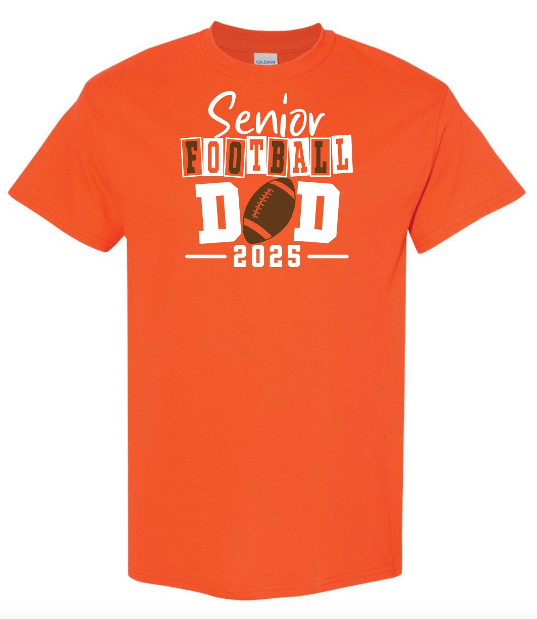 Senior Football Dad/Mom -Orange Tshirt