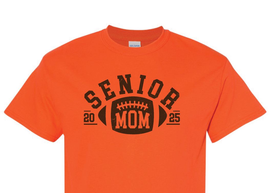 Senior Football Mom -Orange Tshirt