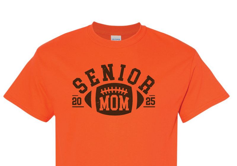 Senior Football Mom -Orange Tshirt