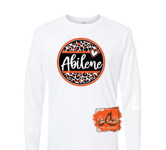 ABILENE LEOPARD CIRCLE - LS, SS, CREW NECK