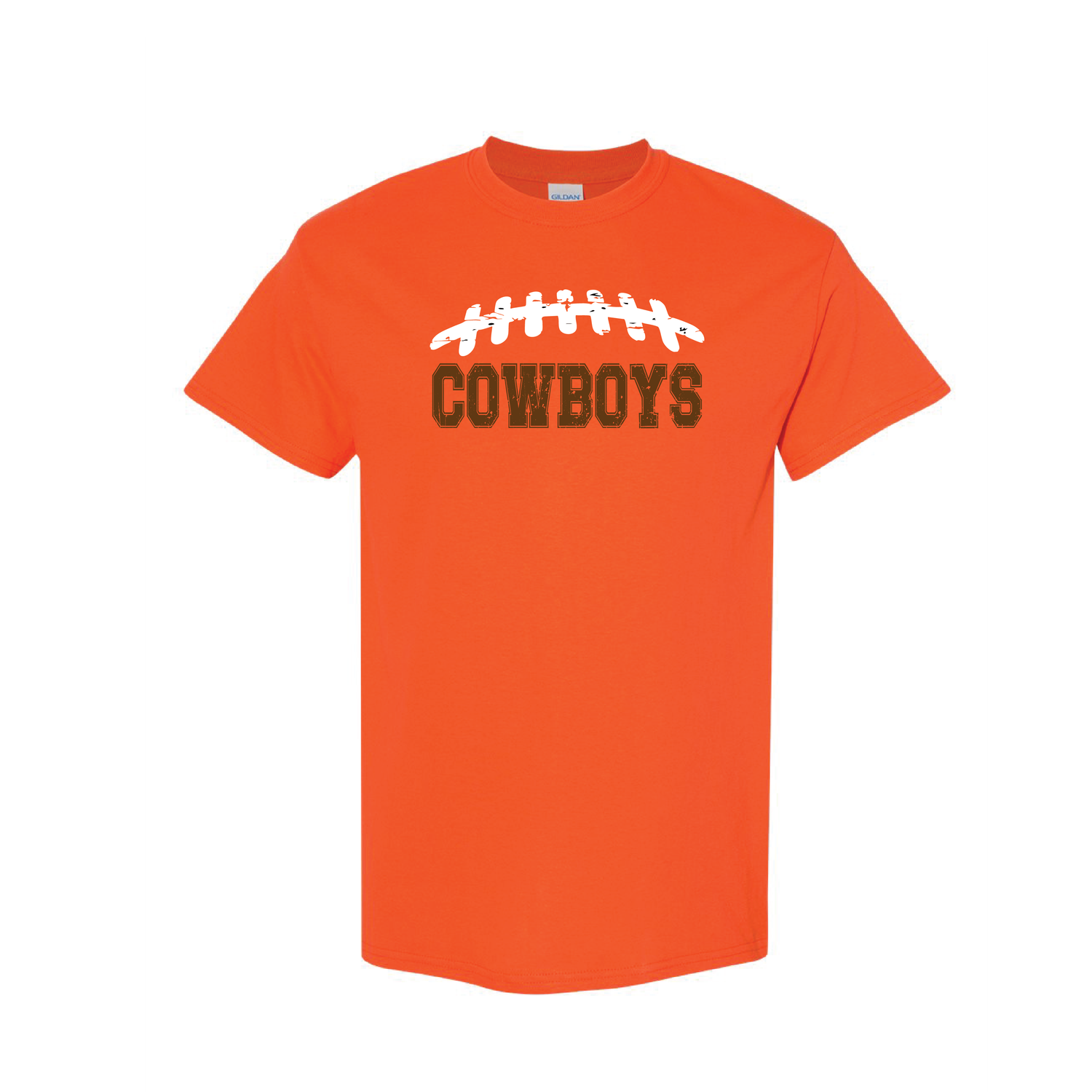 Distressed Varsity Football - orange shirt