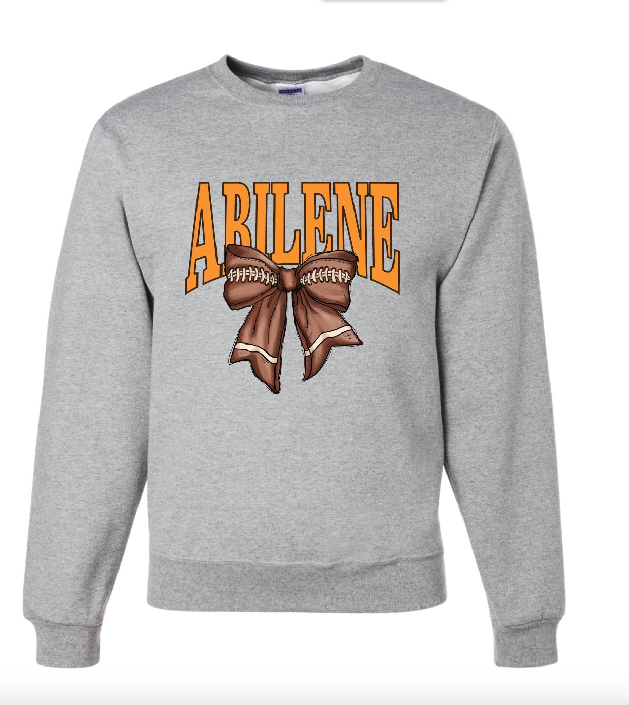 ABILENE FOOTBALL BOW - sport grey crew - or choose your color