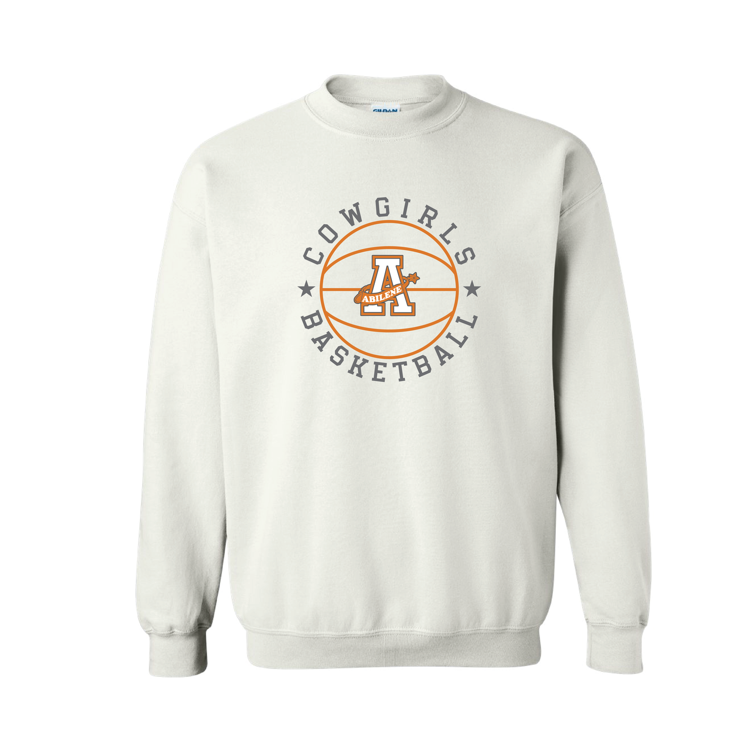 AHS Cowgirl Basketball Crewneck White - Gildan