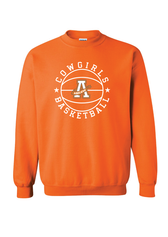 Girls Basketball Crewneck Orange - Gildan