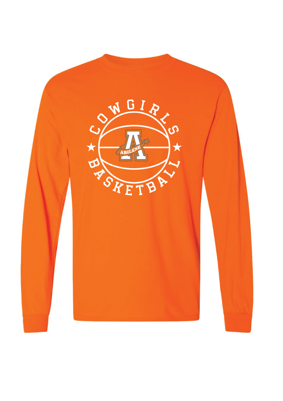 Girls Basketball Long Sleeve Orange - Gildan