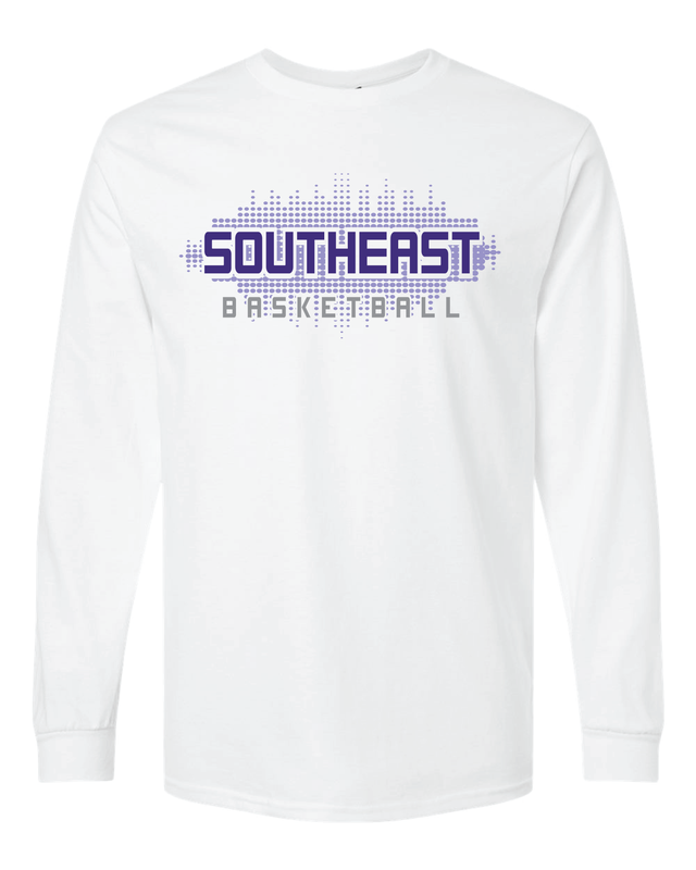 Southeast - Dots White Long Sleeve GILDAN - PURPLE CENTER