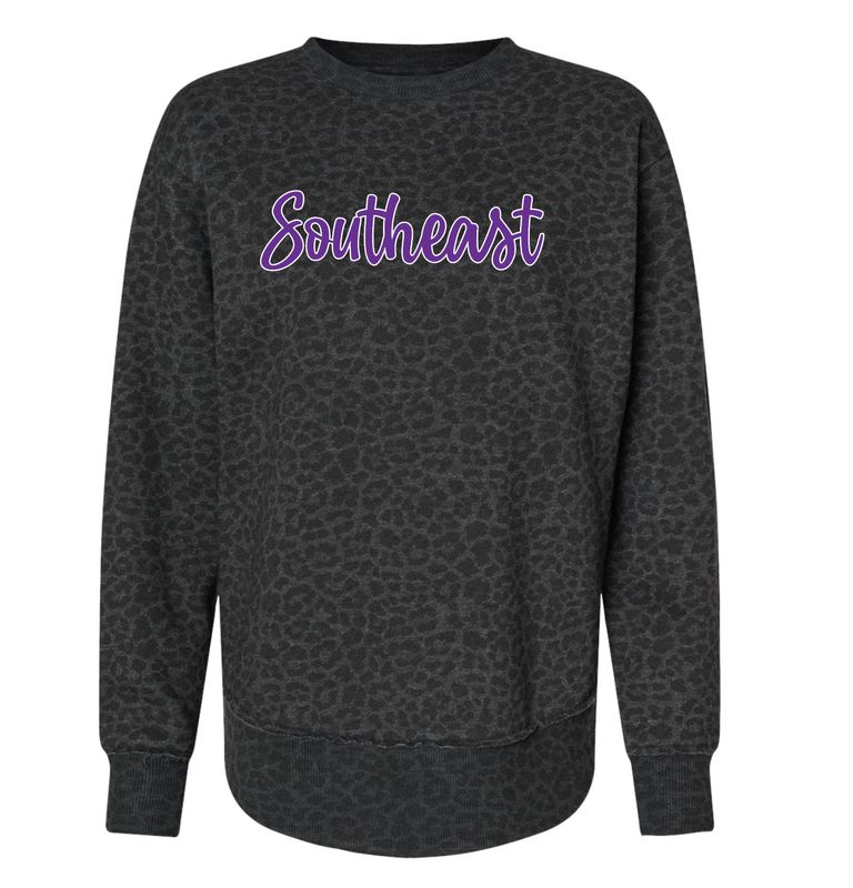 Women's Weekend Fleece Crewneck Sweatshirt - 3525 - LEOPARD