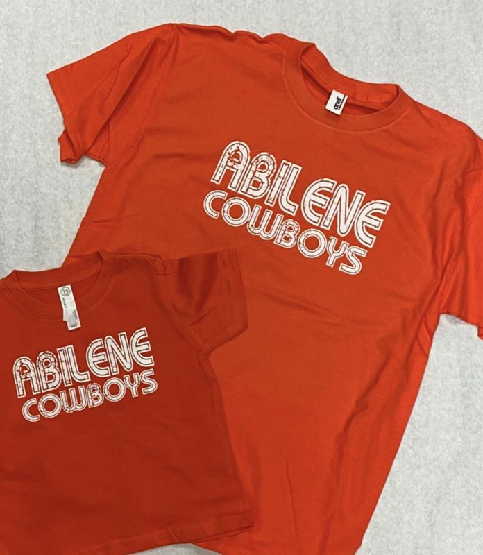 Abilene Cowboys Distressed - Orange Tshirt