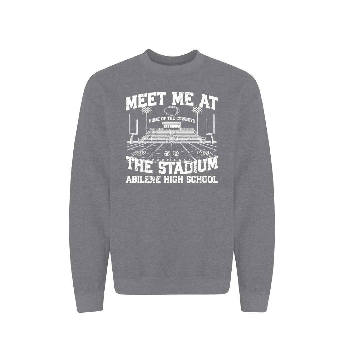 MEET ME AT THE STADIUM - GILDAN HEATHER GRAPHITE 18000