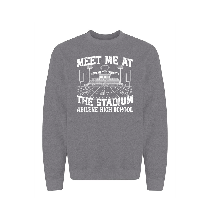 MEET ME AT THE STADIUM - GILDAN HEATHER GRAPHITE 18000