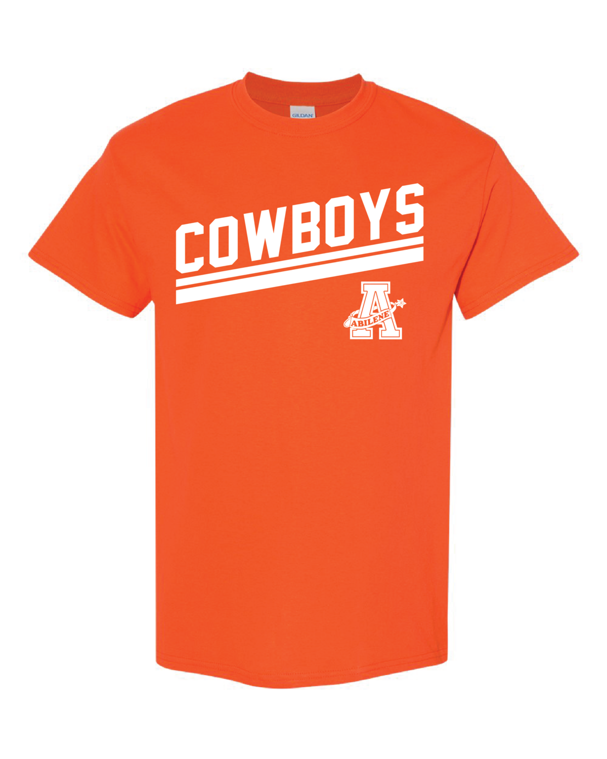 Orange Cowboys Slanted with A logo