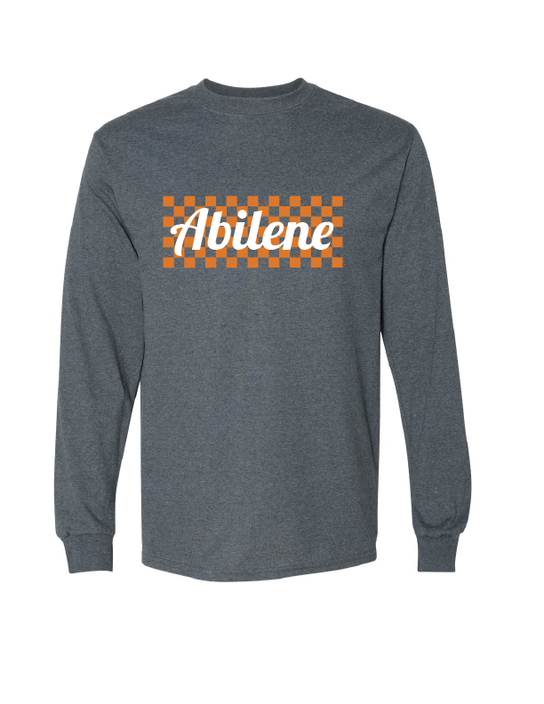 ABILENE ORANGE CHECKERED LONG SLEEVE DARK HEATHER GRAPHITE 8400