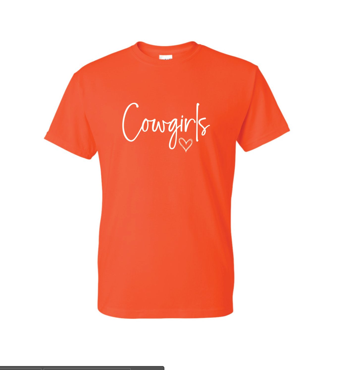 COWGIRLS HEART ORANGE TSHIRT 8000