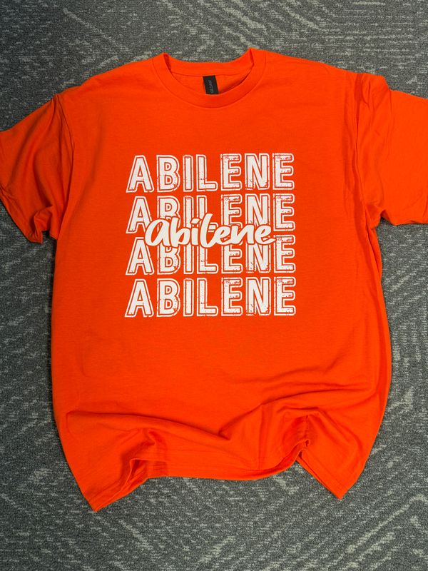WHITE ABILENE REPEAT TSHIRT ORANGE 8000