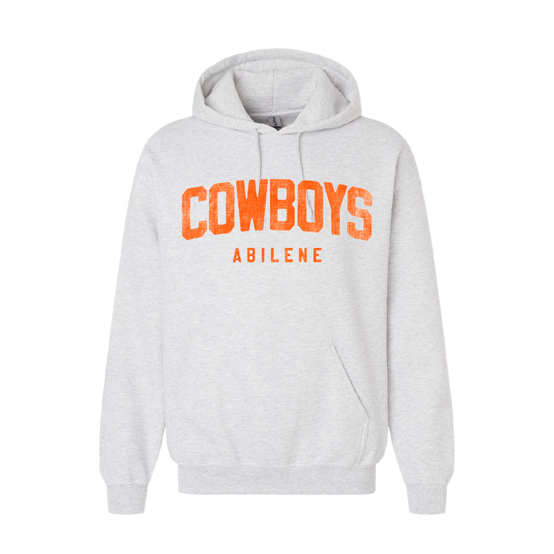 ABILENE COWBOYS DISTRESSED HOODIE ASH 18500
