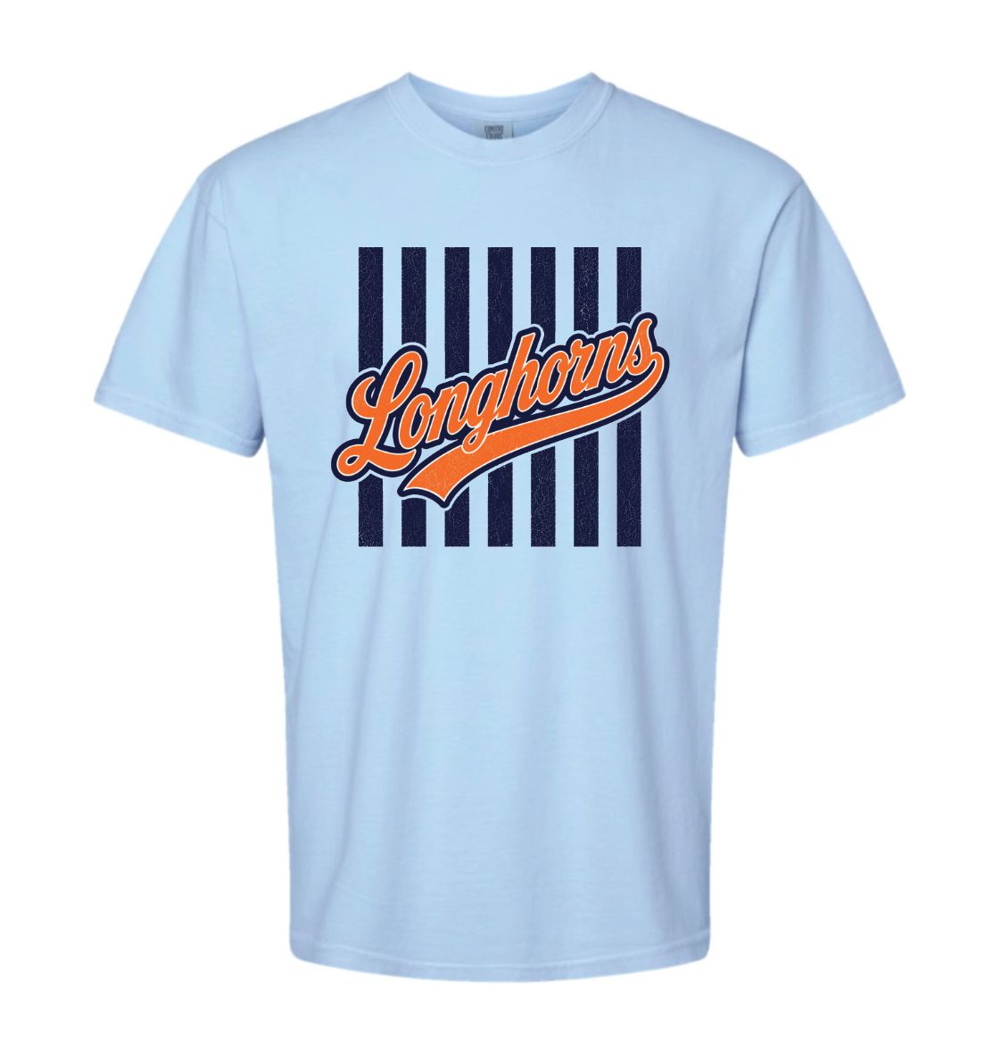 LONGHORNS STRIPES HYDRANGEA COMFORT COLORS TSHIRT 1414