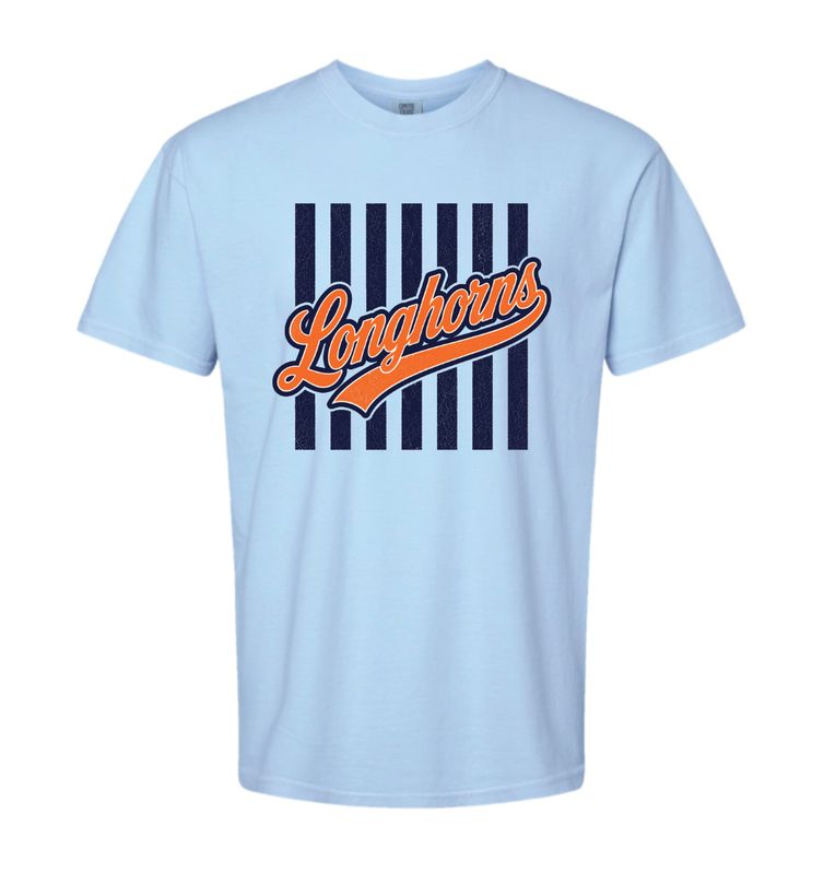 LONGHORNS STRIPES HYDRANGEA COMFORT COLORS TSHIRT 1414
