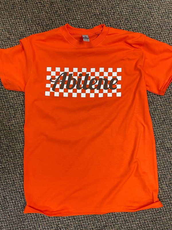 ABILENE CHECKERED ORANGE TSHIRT 8000