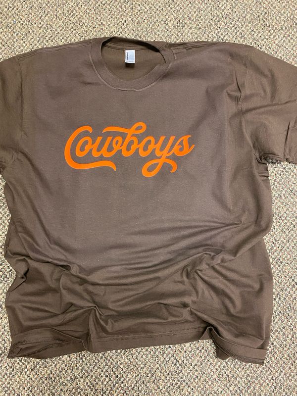 Cowboys Retro Script Brown shirt