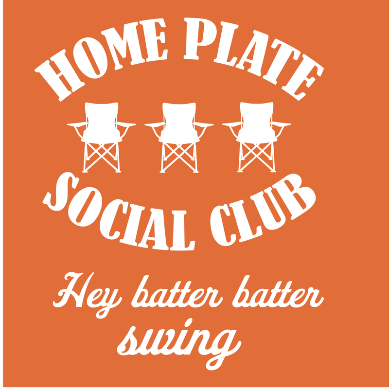 Home Plate Social Club - Tshirt - white or royal blue print