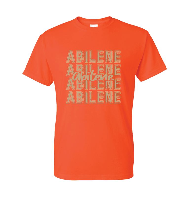 SAND ABILENE REPEAT ORANGE TSHIRT 8000