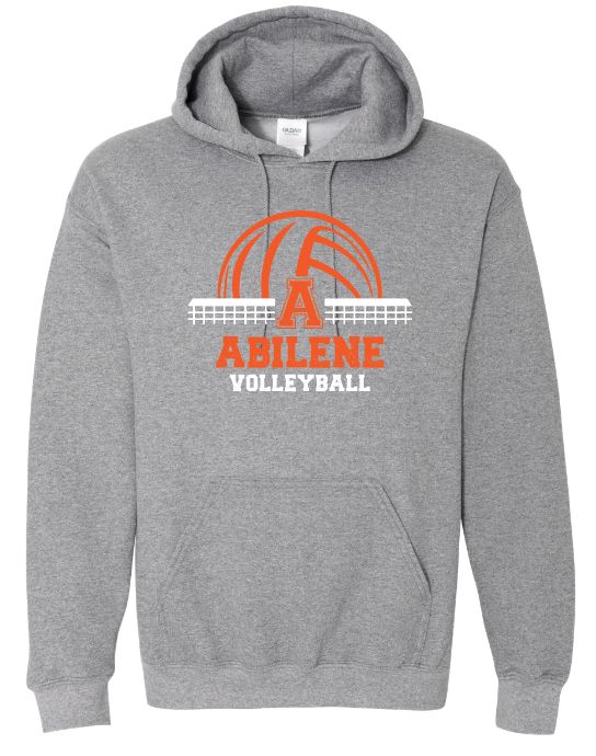 Volleyball Hoodie - Gildan Heather Graphite 18500