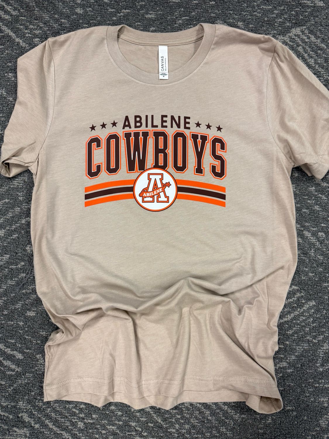 ABILENE COWBOYS DOTS Heather Tan - Bella Canvas 3001 CVC
