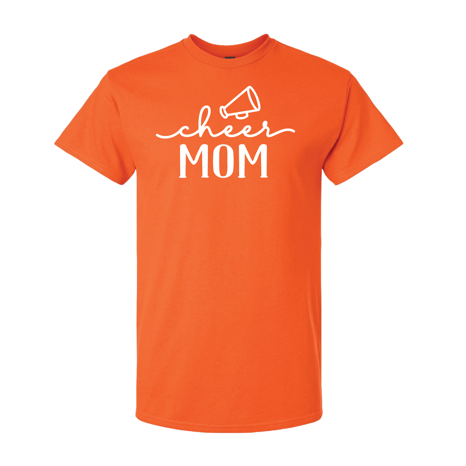 Cheer Megaphone Mom Orange Tshirt 8000