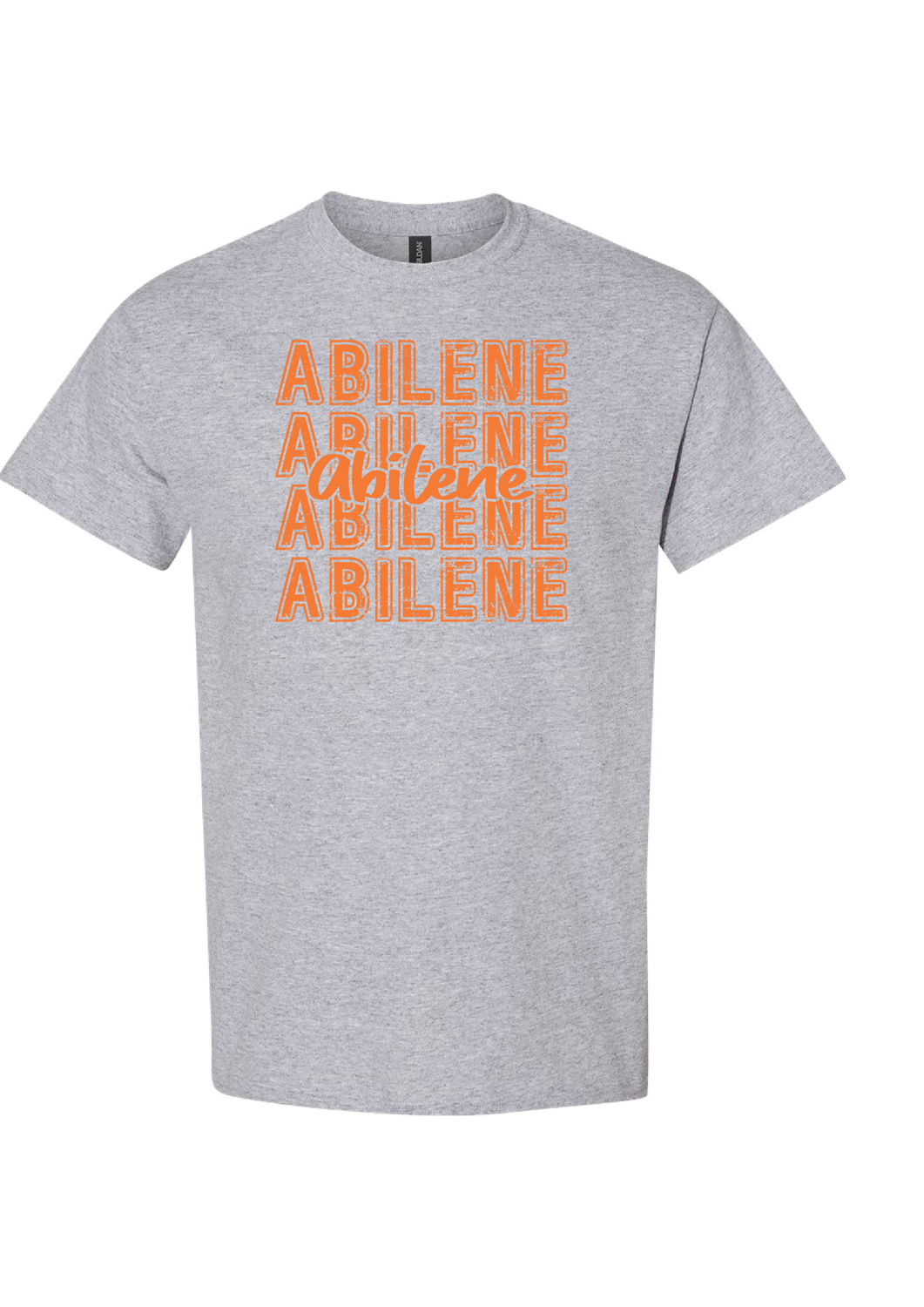 ABILENE REPEAT ORANGE SPORT GREY TSHIRT 8000