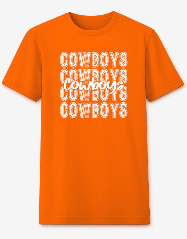 COWBOYS WHITE REPEATING TSHIRT ORANGE 8000
