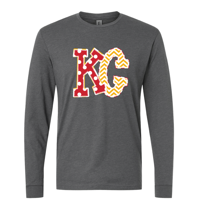 DARK HEATHER GREY KC CHIEFS LONG SLEEVE