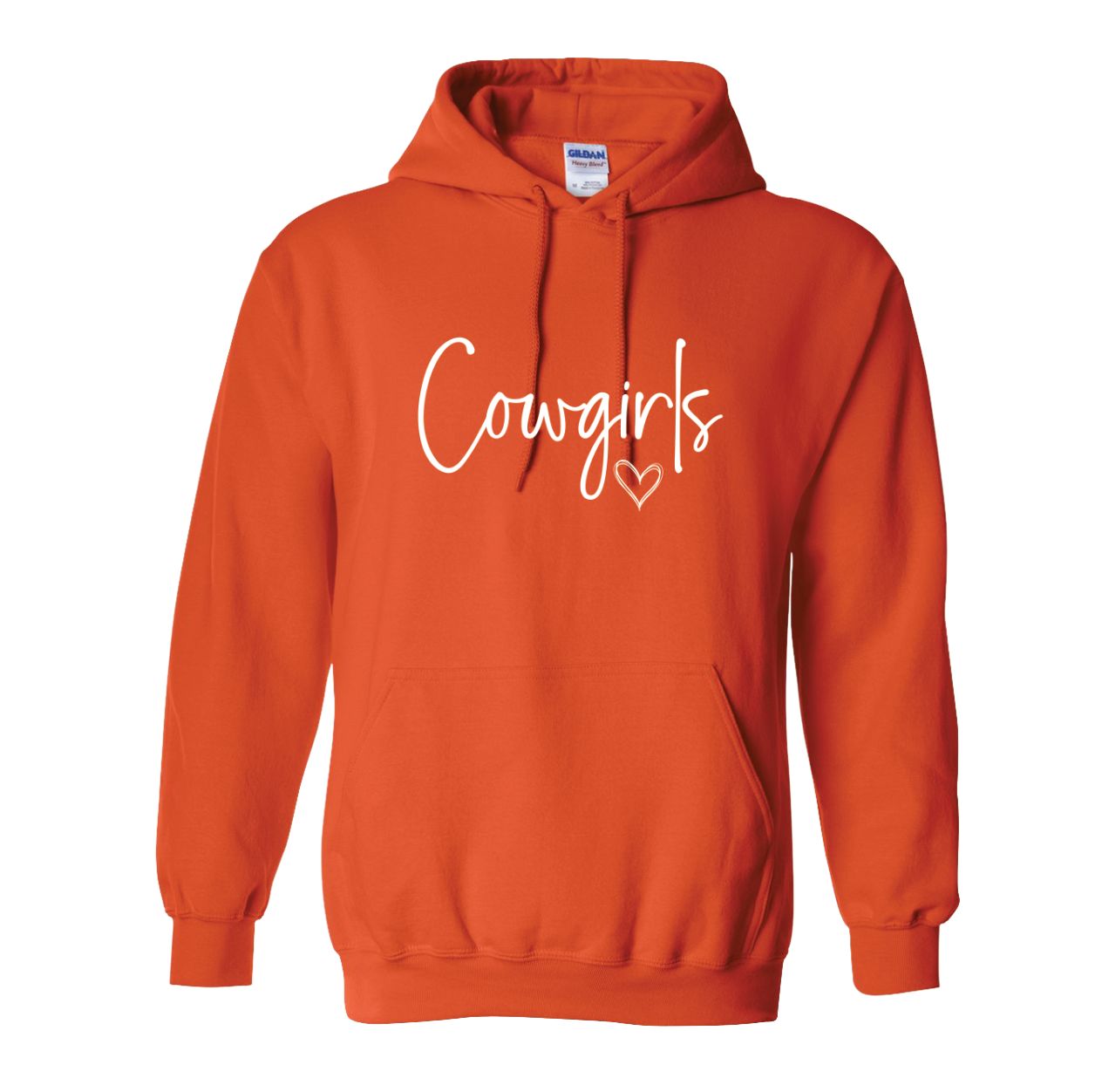 COWGIRLS HEART ORANGE HOODIE 18500
