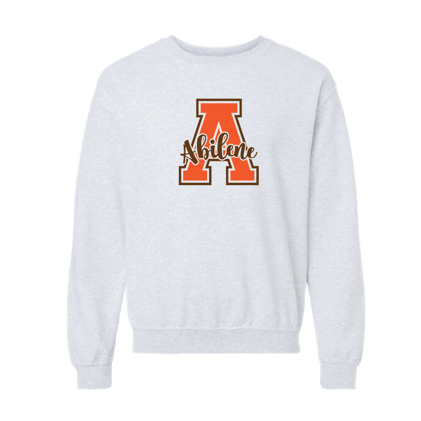 A LOGO WITH ABILENE SCRIPT SWEATSHIRT ASH 18000