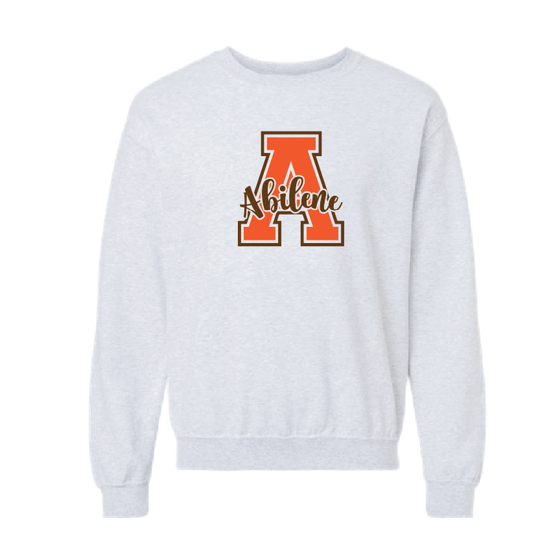 A LOGO WITH ABILENE SCRIPT SWEATSHIRT ASH 18000