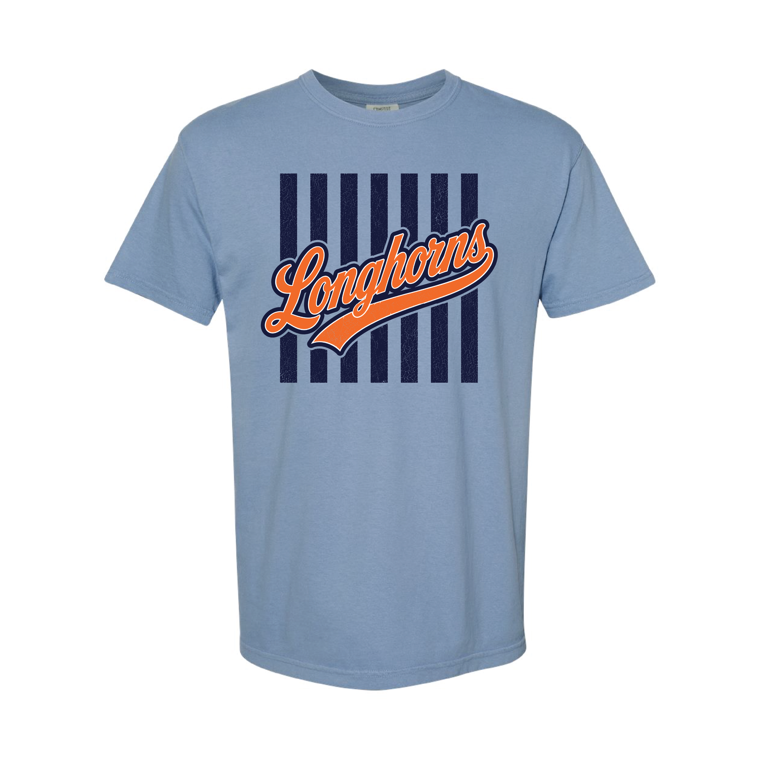 LONGHORNS LINES  TSHIRT 1717 COMFORT COLORS DENIM WASHED