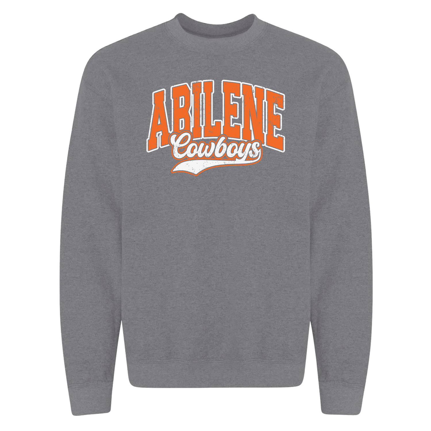 ABILENE COWBOYS SCRIPT TAIL SWEATSHIRT HEATHER GRAPHITE
