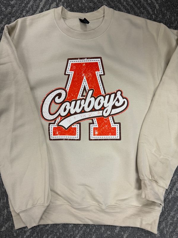 COWBOYS SCRIPT A Sweatshirt- DTF SAND 18000