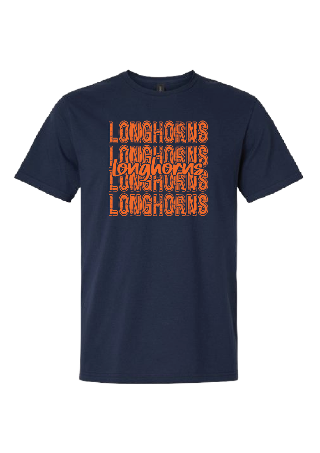 ORANGE REPEAT LONGHORNS NAVY TSHIRT 8000