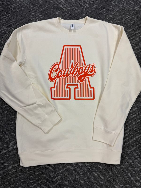 COWBOYS STRIPED CREAM SWEATSHIRT INDEPENDENT TRADING COMPANY - SS3000 - OVERSIZED we love this one!