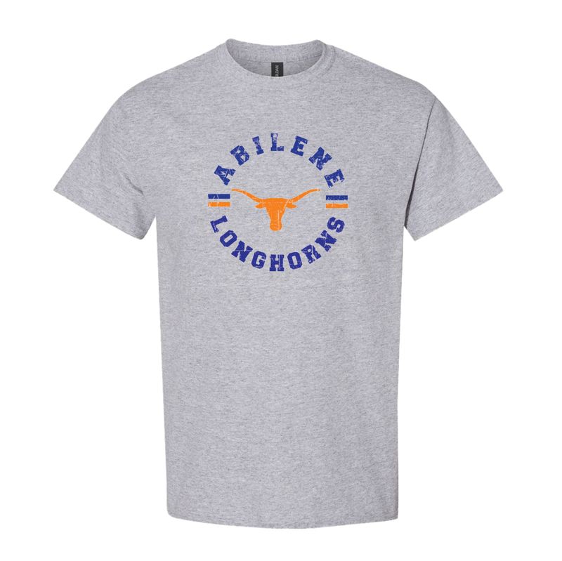 CIRCLE LONGHORNS SPORT GRAY TSHIRT 8000