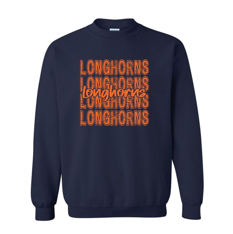 ORANGE REPEAT LONGHORNS NAVY SWEATSHIRT 18000