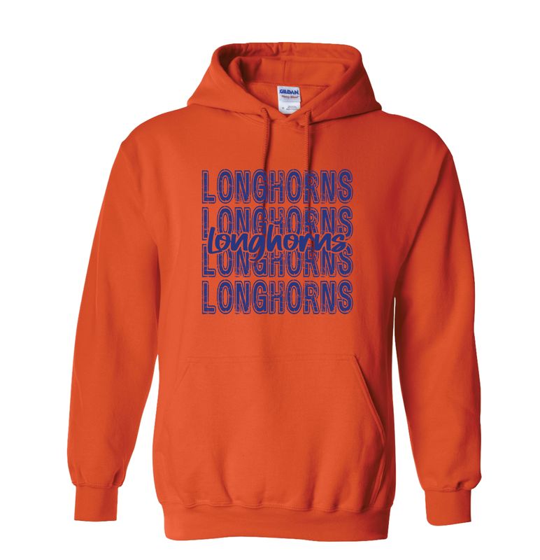 NAVY REPEAT LONGHORNS HOODIE 18500