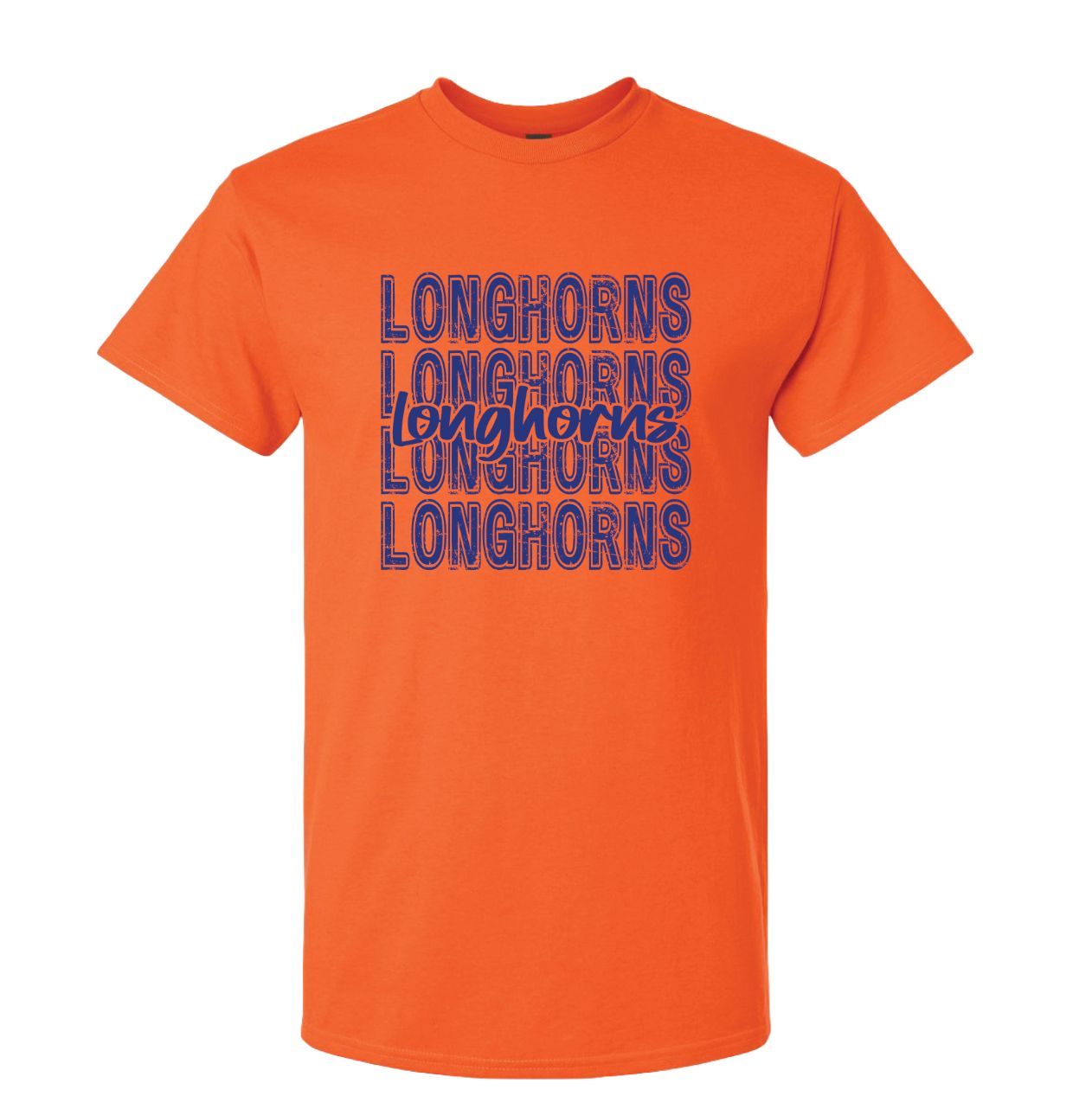NAVY REPEAT LONGHORNS TSHIRT 8000