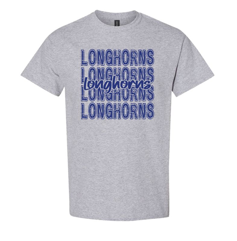 NAVY REPEAT LONGHORNS TSHIRT 8000