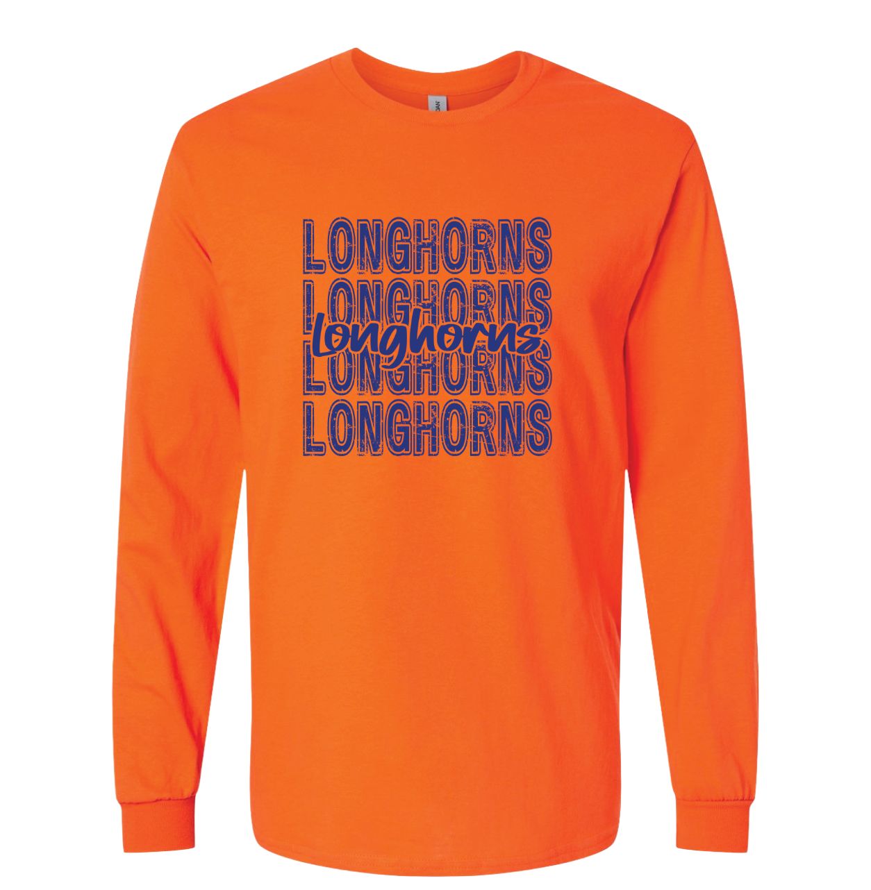 NAVY REPEAT LONGHORNS LONG SLEEVE 2400