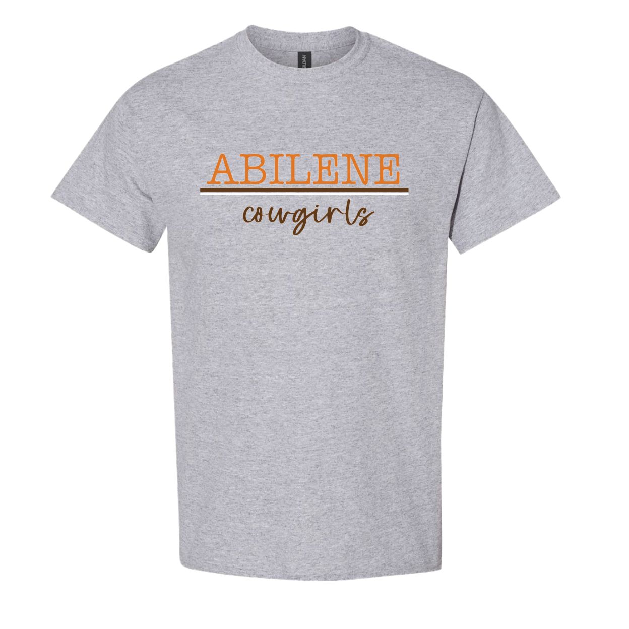 ORANGE &amp; BROWN ABILENE COWGIRLS TSHIRT 8000