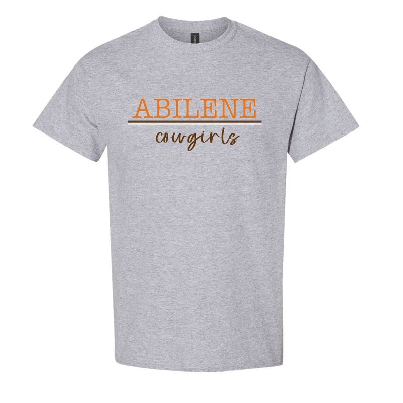 ORANGE &amp; BROWN ABILENE COWGIRLS TSHIRT 8000