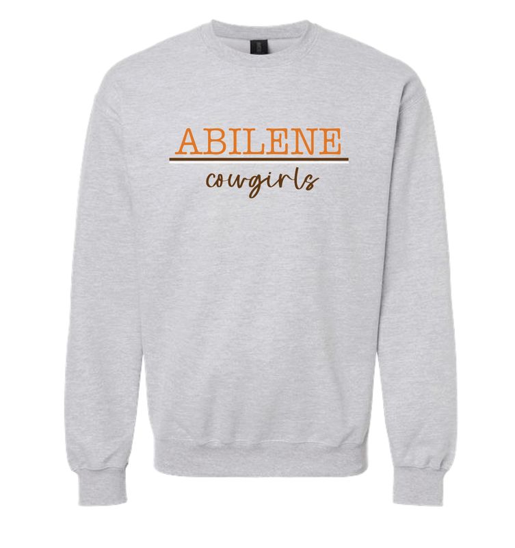ORANGE &amp; BROWN ABILENE COWGIRLS SWEATSHIRT 18000