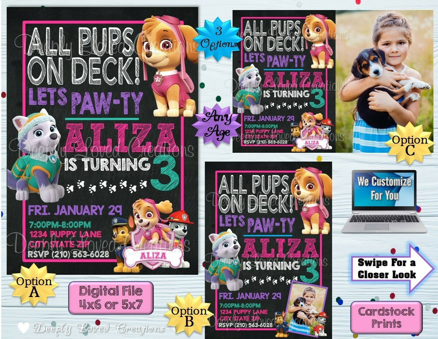 Girl Paw Patrol Birthday*Girl Paw Patrol Invitation*Girl Paw Patrol Digital*Girl Paw Patrol Theme*Girl Paw Patrol Party*Girl Paw Patrol Invite