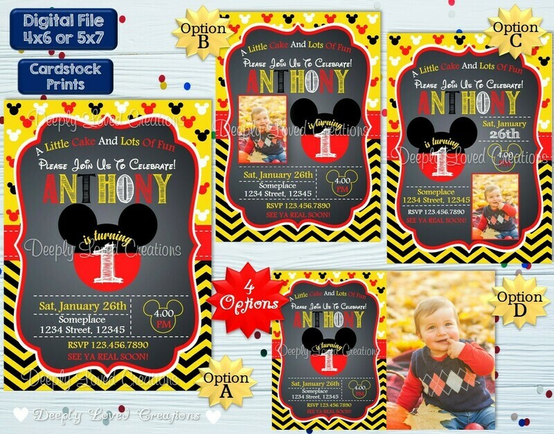 Mickey Mouse Birthday*Mickey Mouse Invitation*Mickey Mouse Digital*Mickey Mouse Theme*Mickey Mouse Party*Mickey Mouse Invite*Mickey Mouse 1st*Mickey Mouse 2nd*Mickey Mouse 3rd*Mickey Mouse 4th